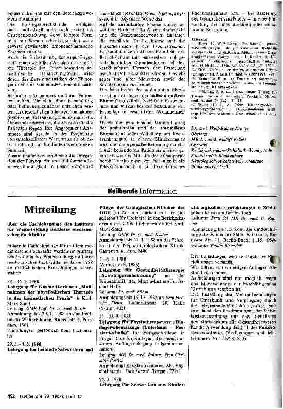 Vorschauseite 2: Gemeindenahe Psychiatrie - Aufgaben für Fürsorgerinnen und Gemeindeschwestern
