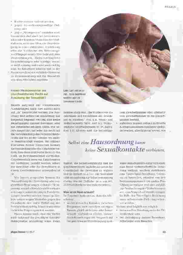 Vorschauseite 2: Sex auf Rezept? Was sind die rechtlichen Rahmenbedingungen für das Ausleben von Sexualität bei demenzkranken Menschen?