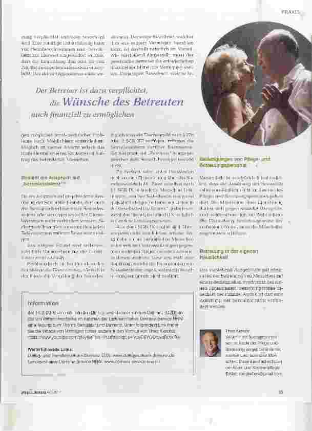 Vorschauseite 4: Sex auf Rezept? Was sind die rechtlichen Rahmenbedingungen für das Ausleben von Sexualität bei demenzkranken Menschen?