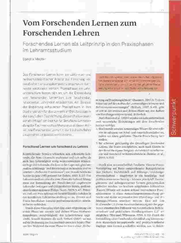 Vorschauseite 1: Vom Forschenden Lernen zum Forschenden Lehren