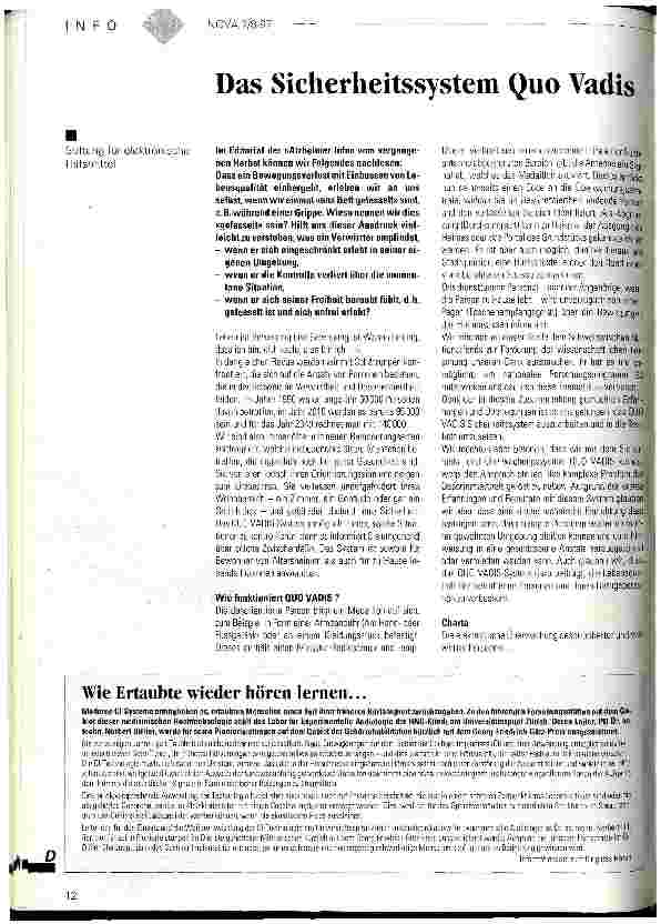 Vorschauseite 1: Das Sicherheitssystem Quo Vadis