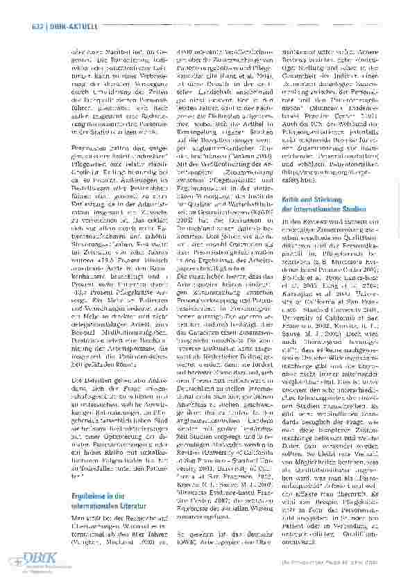Vorschauseite 2: Pflegekapazität und Patientensicherheit Konsequenzen internationaler Studien