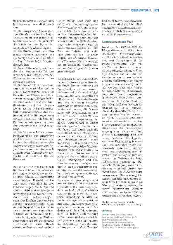 Vorschauseite 3: Pflegekapazität und Patientensicherheit Konsequenzen internationaler Studien