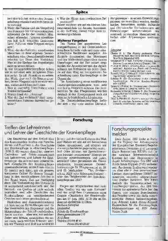 Vorschauseite 6: Gespräch muß Statistik ergänzen Im Kanton Bern wurde Leistungserfassungsbogen getestet