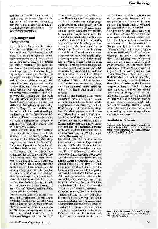 Vorschauseite 5: Das Projekt 2000 Pläne für die Umstruktuierung der britischen Krankenpflege