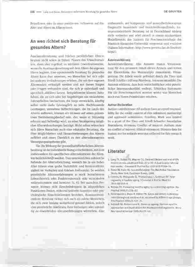 Vorschauseite 3: Ressourcenorientierte Beratung für gesundes Altern