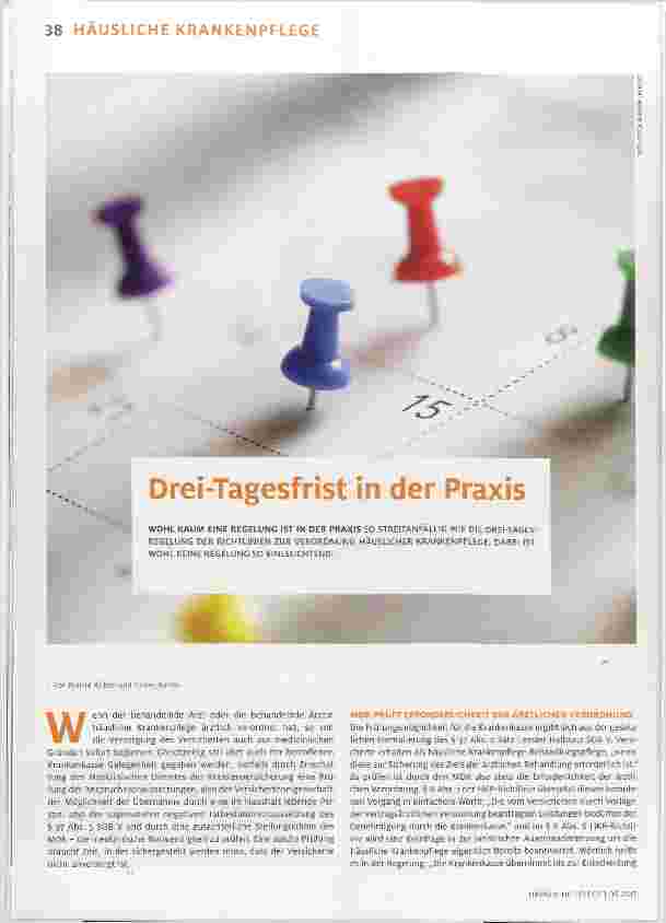 Vorschauseite 1: Drei Tagesfrist in der Praxis