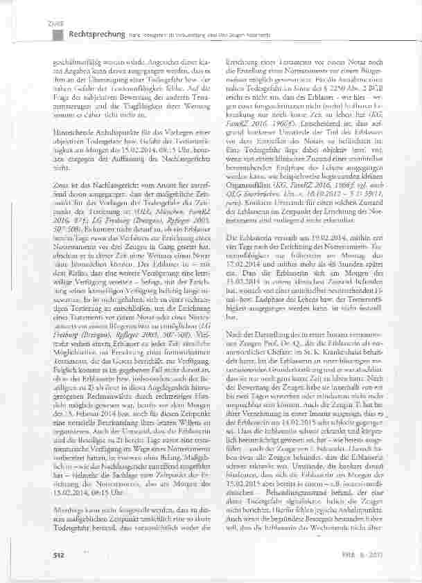 Vorschauseite 4: Nahe Todesgefahr als Voraussetzung eines Drei-Zeugen-Testaments