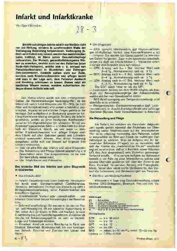 Vorschauseite 1: Infarkt und Infarktkranke