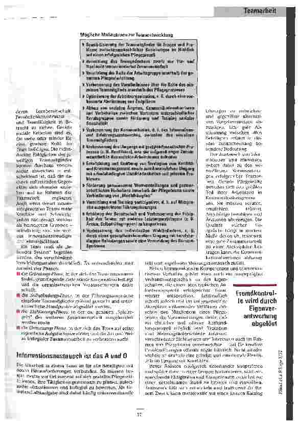 Vorschauseite 4: Mehr als die Summe von Einzelleistungen Teamarbeit - Bildung und Entwicklung von Arbeitsgruppen in der Pflege