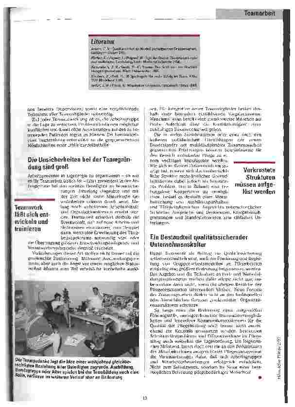 Vorschauseite 6: Mehr als die Summe von Einzelleistungen Teamarbeit - Bildung und Entwicklung von Arbeitsgruppen in der Pflege