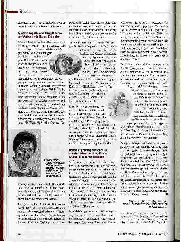 Vorschauseite 3: Gerontologische Aspekte zur Werbung mit älteren Menschen Die Entdeckung der Alten als neue Konsumenten
