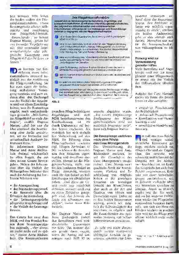 Vorschauseite 2: Einfach mal reingehn und fragen... In Düsseldorf gibt es seit Juni 1996 ein Pflegeinformationsbüro