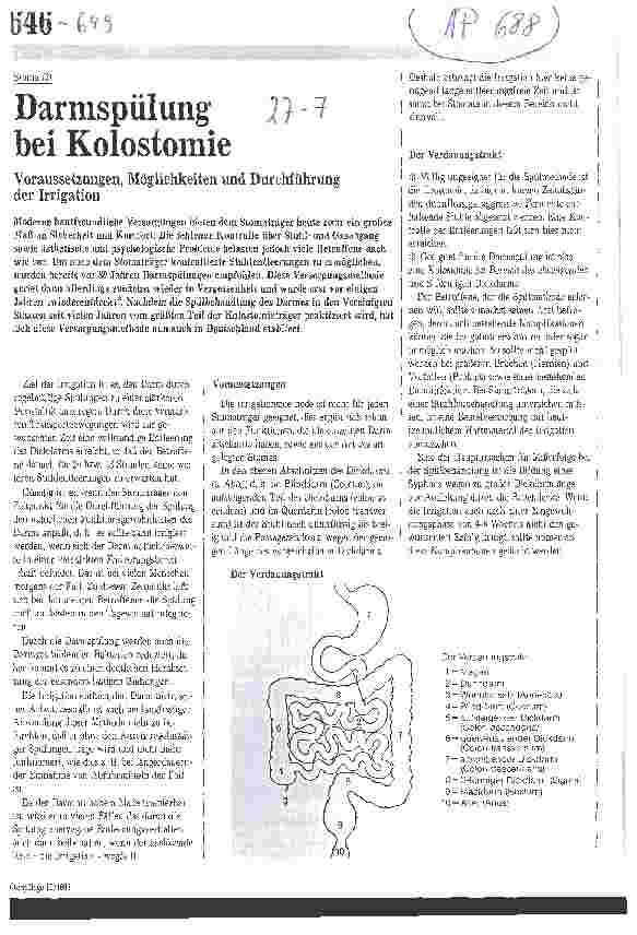 Vorschauseite 1: Darmspülung bei Kolostomie Voraussetzungen, Möglichkeiten und Durchführung der Irrigation