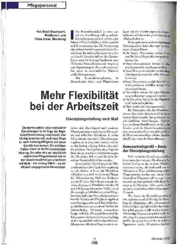 Vorschauseite 1: Mehr Flexibilität bei der Arbeitszeit Dienstplangestaltung nach Maß
