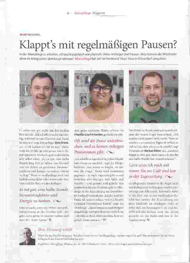 Vorschauseite 1: Klappt es mit regelmäßigen Pausen?