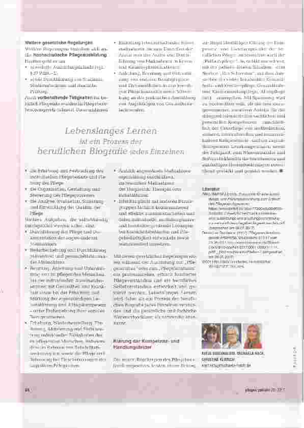 Vorschauseite 3: Reform der Pflegeausbildung Palliative Situation oder sinnvolle Kuration des Pflegeberuies?