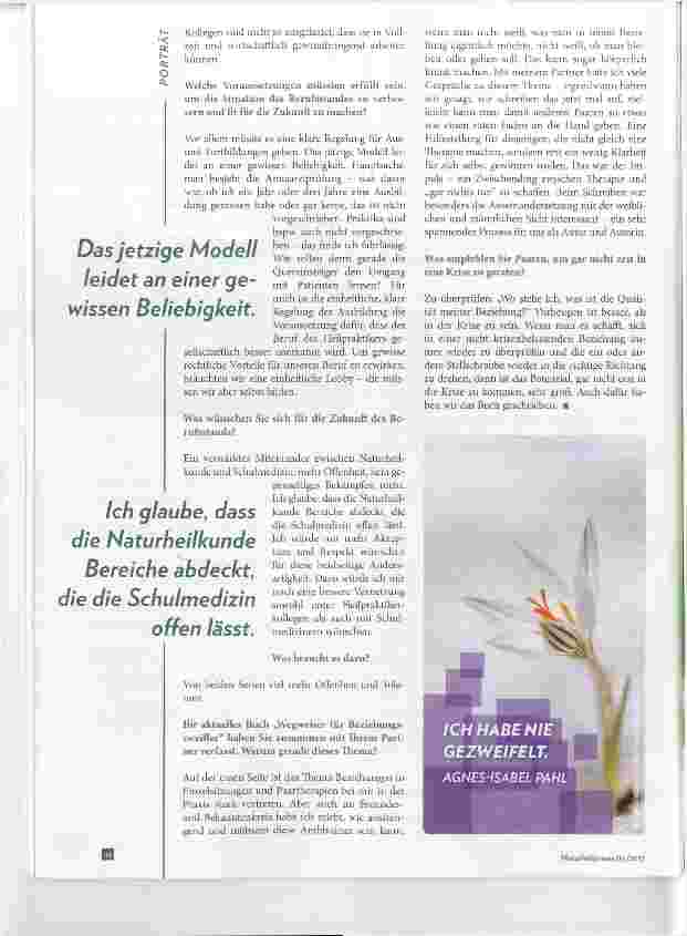 Vorschauseite 5: Agnes-Isabel Pahl ln meiner Naturheilpraxis geht es undogmatisch zu!