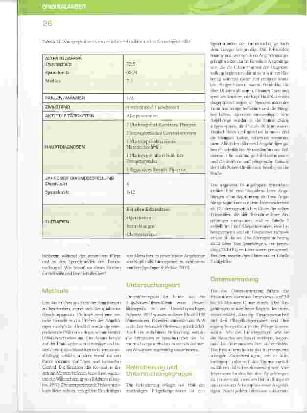 Vorschauseite 3: Angehörige erwachsener Patientinnen, Patienten mit Kopf-Hals-Karzinomen; dasErleben ihres Einbezuges in die Pflege -eine interpretierende phänomenologischeUntersuchung