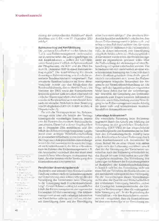 Vorschauseite 3: Die lebenslange Arztnummer und das Krankenhausentlassmanagement