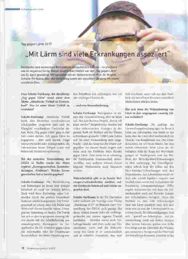 Vorschauseite 1: Mit Lärm sind viele Krankheiten assoziiert