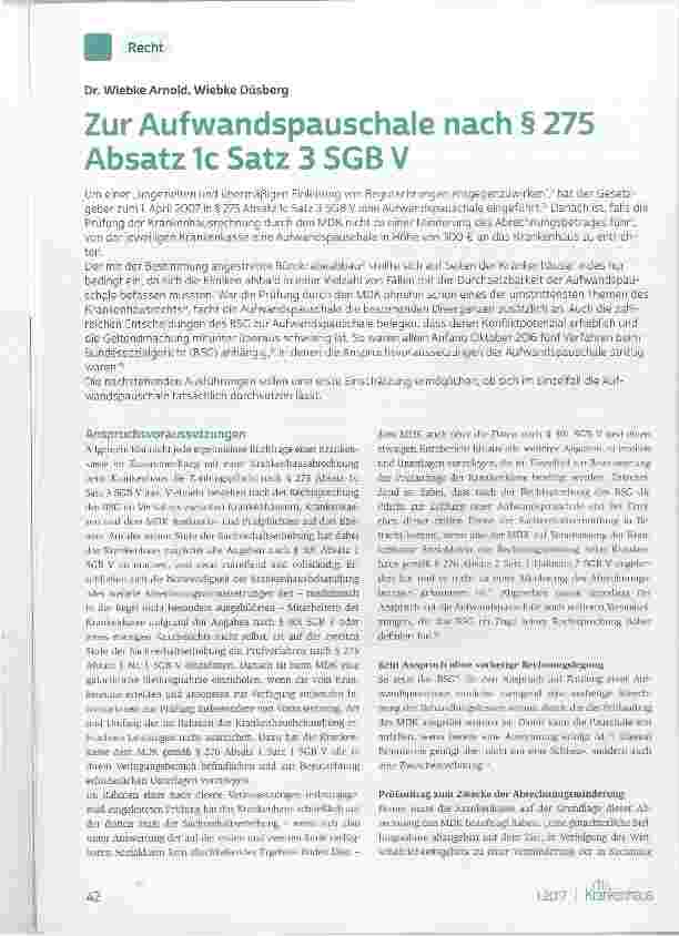 Vorschauseite 1: Zur Aufwandspauschale nach § Absatz 1c Satz 3 SGB V