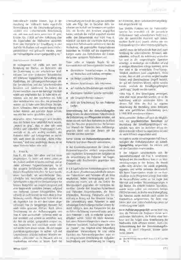 Vorschauseite 5: Ärztliche Behandlung und „unterstützte Entscheidungsfindung Betreuung entbehrlich?