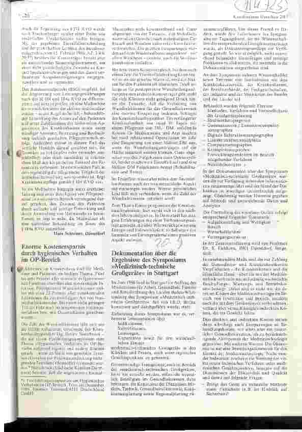 Vorschauseite 1: Dokumentation über die Ergebnisse des Symposiums Medizinisch-technische Großgeräte in Stuttgart