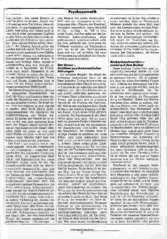 Vorschauseite 4: Geschehen Unfälle zufällig? Auch Unfälle und deren Folgeerscheinungen haben psychosomatischen Charakter
