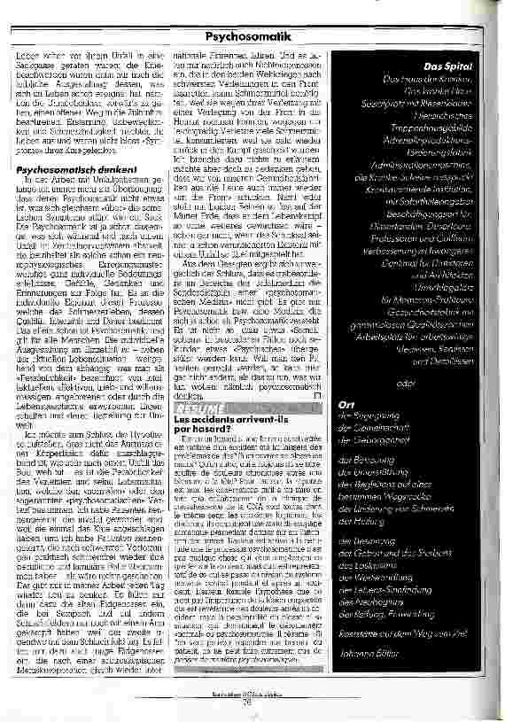 Vorschauseite 5: Geschehen Unfälle zufällig? Auch Unfälle und deren Folgeerscheinungen haben psychosomatischen Charakter