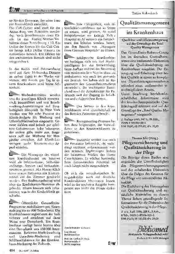 Vorschauseite 6: In Search of Excellence in US-Hospitals Was man von guten amerikanischen Krankenhäusern lernen kann