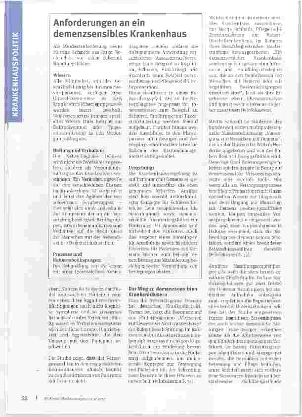 Vorschauseite 3: Mehr als nur eine Nebendiagnose Menschen mit Demenz im Akutkrankenhaus