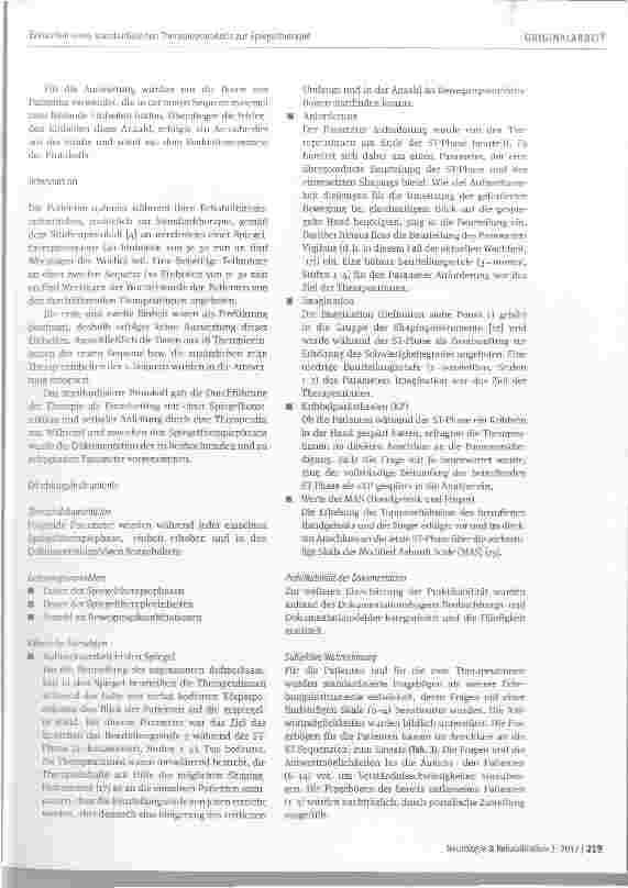 Vorschauseite 4: Evaluation eines standardisierten Therapieprotokolls zur Spiegeltherapie