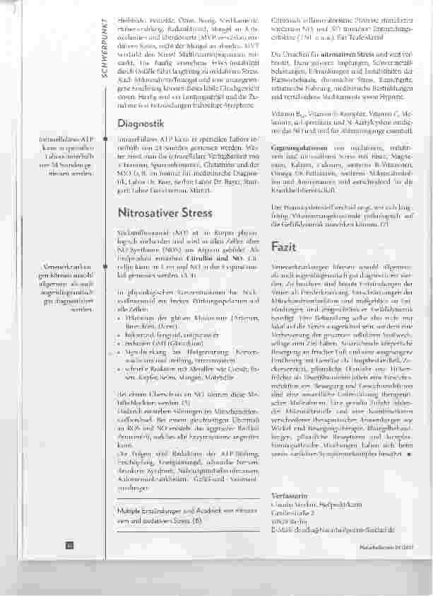 Vorschauseite 3: Entzündungen des Venensystems Mitochondriale Zusammenhänge