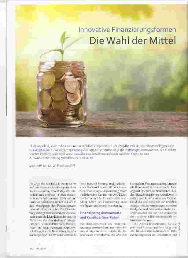 Vorschauseite 1: Innovative Finanzierungsformen Die Wahl der Mittel