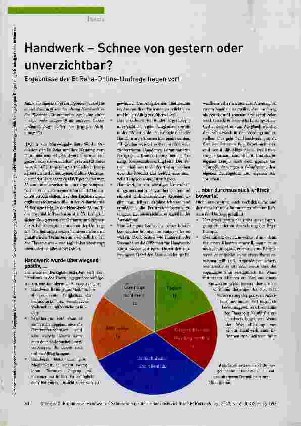 Vorschauseite 1: Handwerk - Schnee von gestern oder unverzichtbar?