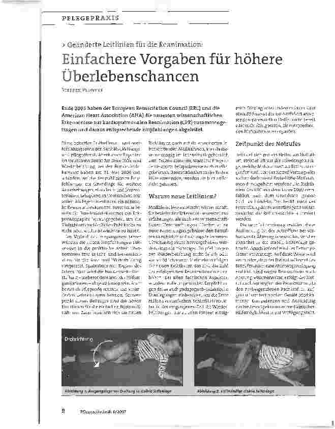 Vorschauseite 1: Geänderte Leitlinien für die Reanimation: Einfachere Vorgaben für höhere Überlebenschancen