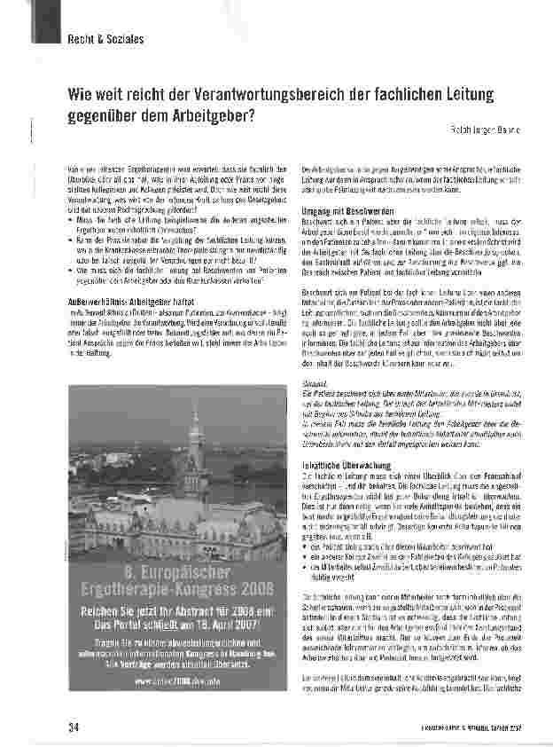 Vorschauseite 1: Wie weit reicht der Verantwortungsbereich der fachlichen Leitung gegenüber dem Arbeitgeber?