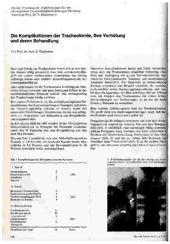 Vorschauseite 1: Die Komplikationen der Tracheotomie, ihre Verhütung und deren Behandlung