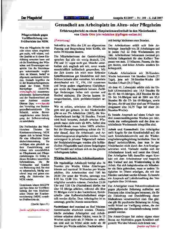 Vorschauseite 2: Gesundheit am Arbeitsplatz im Altenoder Pflegeheim