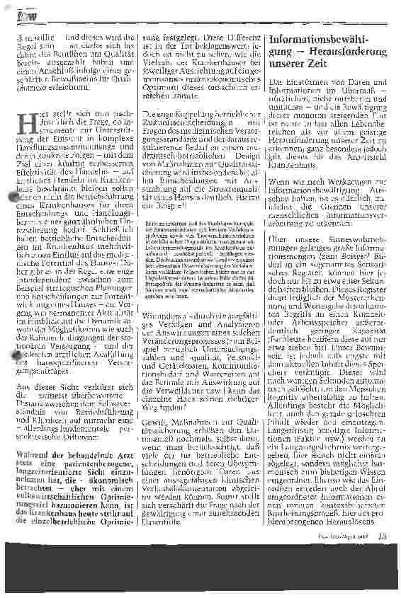 Vorschauseite 5: Informationsbewältigung im Krankenhaus Quantensprung oder Kollaps?