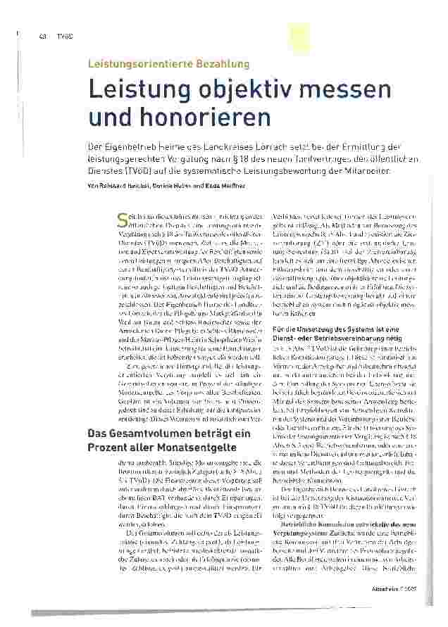 Vorschauseite 1: Leistung objektiv messen und honorieren