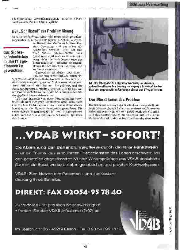 Vorschauseite 2: Positive Schlüsselerlebnisse Schlüsselverwaltungen sorgen für Sicherheit bei PatientInnen und MitarbeiterInnen
