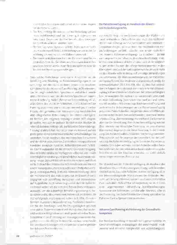 Vorschauseite 2: Vom «Produkt» Patienteuverfiigung zum «Prozess» Advance Care Planning: Ethische Pers-pektiven in den Praxisfeldern der Palliative Care