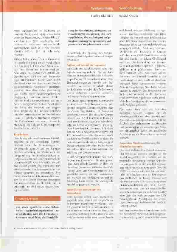 Vorschauseite 3: Simulationstraining in der notfalimedizinischen Weiterbildung