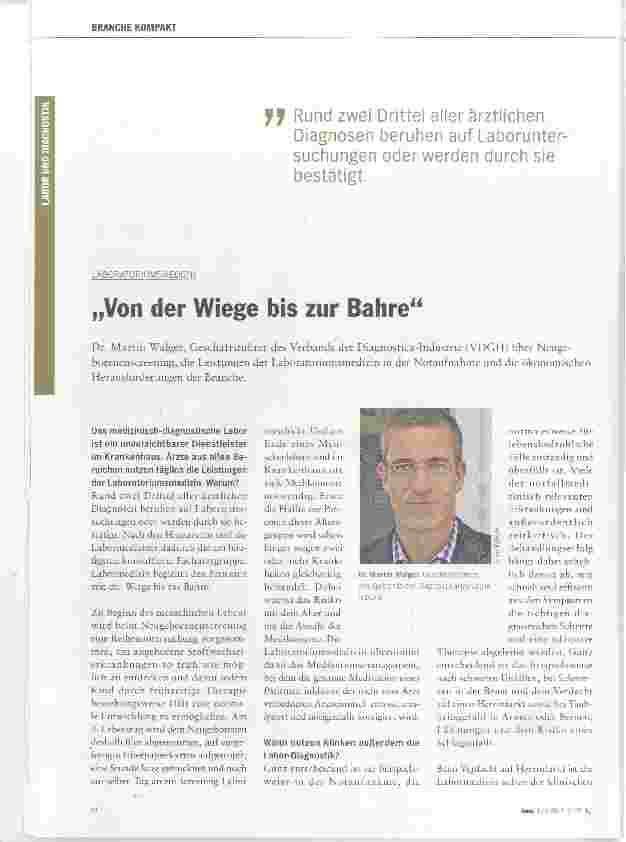 Vorschauseite 1: „Von der Wiege bis zur Bahre“