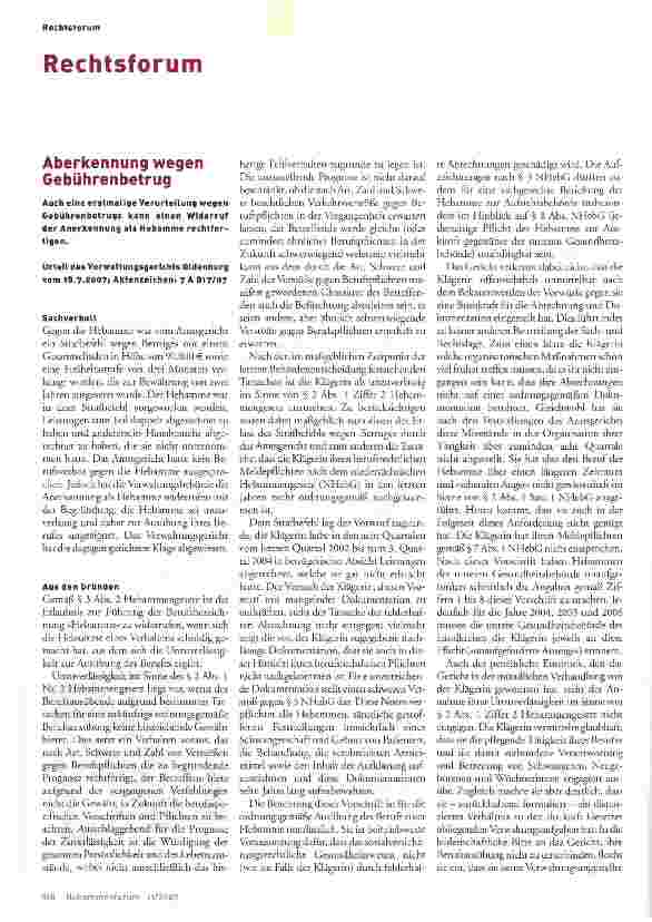 Vorschauseite 1: Rechtsforum