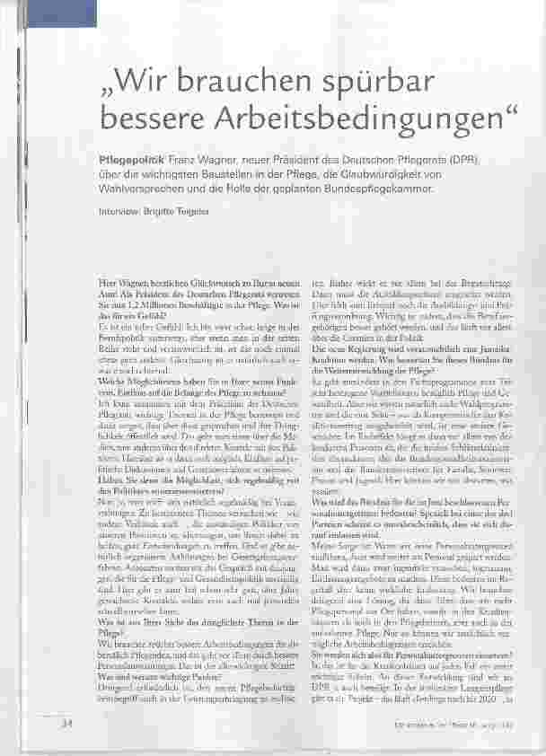 Vorschauseite 1: Wir brauchen spürbar bessere Arbeitsbedingungen
