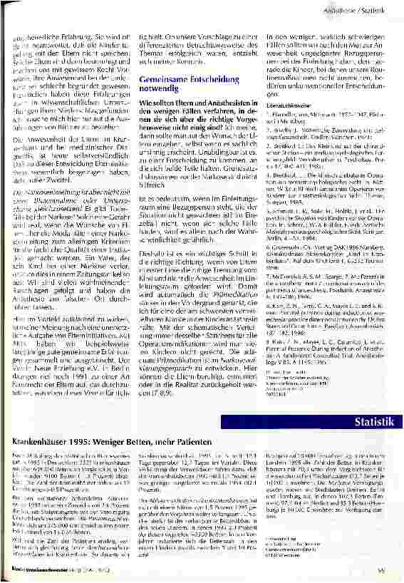 Vorschauseite 2: Die Anwesenheit der Mutter (Bezugsperson) bei der Narkoseeinleitung - aus der Sicht des Anästhesisten