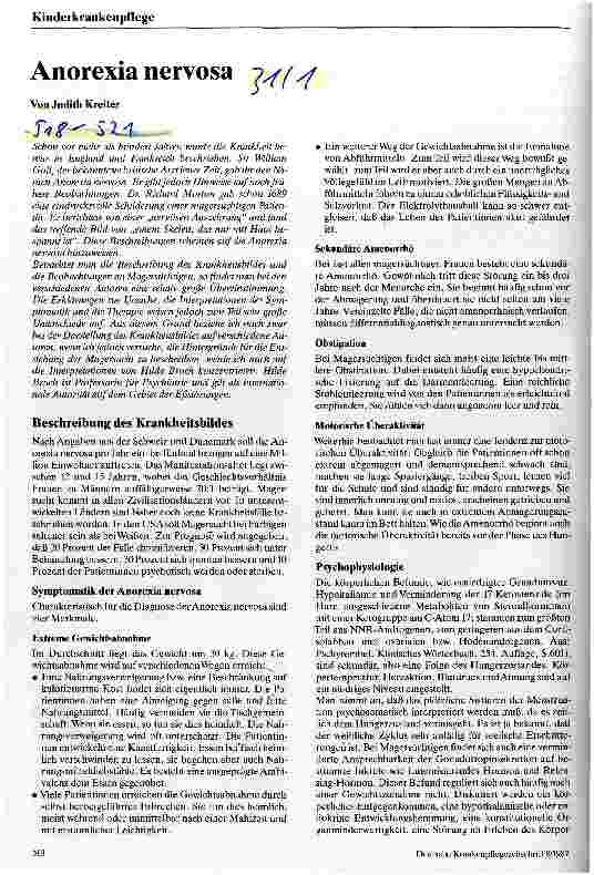 Vorschauseite 1: Anorexia nervosa